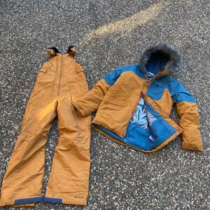 Columbia Blue and Tan Boys' Snow Set